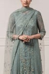 Buy_Tarun Tahiliani_Blue Tulle Round Embroidered Kurta Sharara Set _Online_at_Aza_Fashions