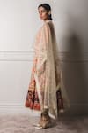 Tarun Tahiliani_Multi Color Bamberg Modal Satin Anarkali V Neck Cape Round Asymmetric And Set _Online_at_Aza_Fashions