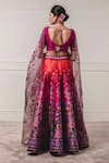 Shop_Tarun Tahiliani_Purple Tafetta V Neck Printed Bridal Lehenga Set _at_Aza_Fashions