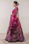 Buy_Tarun Tahiliani_Purple Tafetta V Neck Printed Bridal Lehenga Set _Online_at_Aza_Fashions