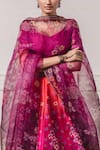 Shop_Tarun Tahiliani_Purple Tafetta V Neck Printed Bridal Lehenga Set _Online_at_Aza_Fashions