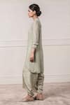 Tarun Tahiliani_Green Georgette Band Collar Chikankari Kurta And Dhoti Pant Set _Online_at_Aza_Fashions