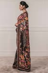 Tarun Tahiliani_Black Viscose Organza Round Printed Saree With Blouse _Online_at_Aza_Fashions