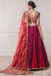 Shop_Tarun Tahiliani_Multi Color Chanderi V Neck Bridal Lehenga Set _at_Aza_Fashions