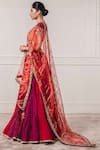 Buy_Tarun Tahiliani_Multi Color Chanderi V Neck Bridal Lehenga Set _Online_at_Aza_Fashions