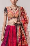 Shop_Tarun Tahiliani_Multi Color Chanderi V Neck Bridal Lehenga Set _Online_at_Aza_Fashions