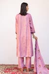Shop_Gulabo Jaipur_Purple Kurta And Pant Raw Silk Embroidered Floral Notched Amaira Set_at_Aza_Fashions