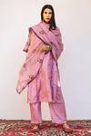 Gulabo Jaipur_Purple Kurta And Pant Raw Silk Embroidered Floral Notched Amaira Set_Online_at_Aza_Fashions