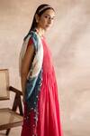 Buy_Swatti Kapoor_Red Handwoven Chanderi Mul Plain Round Yachi Dress  _Online_at_Aza_Fashions