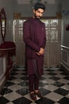 Buy Yajy By Aditya Jain Purple Bandhgalaand Kurta Silk, Pant Italian Suiting Oshya Embroidered Set at Aza Fashions Buy_Yajy By Aditya Jain_Purple Bandhgalaand Kurta Silk, Pant Italian Suiting Oshya Embroidered Set _at_Aza_Fashions