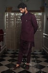 Buy Yajy By Aditya Jain Purple Bandhgalaand Kurta Silk, Pant Italian Suiting Oshya Embroidered Set Online at Aza Fashions Buy_Yajy By Aditya Jain_Purple Bandhgalaand Kurta Silk, Pant Italian Suiting Oshya Embroidered Set _Online_at_Aza_Fashions