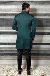 Shop Yajy By Aditya Jain Green Silk, Stretch Cotton Geometric Embroidered Sherwani Set at Aza Fashions Shop_Yajy By Aditya Jain_Green Silk, Stretch Cotton Geometric Embroidered Sherwani Set _at_Aza_Fashions