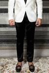 YAJY by Aditya Jain_Black Italian Suiting Embroidered Tuxedo Set_at_Aza_Fashions