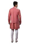 Shop_Yajy By Aditya Jain_Pink Italian Suiting Embroidered Bundi _at_Aza_Fashions