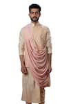 Buy_Yajy By Aditya Jain_White Silk Draped Bundi _at_Aza_Fashions