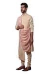 Yajy By Aditya Jain_White Silk Draped Bundi _Online_at_Aza_Fashions
