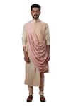 Buy_Yajy By Aditya Jain_White Silk Draped Bundi _Online_at_Aza_Fashions