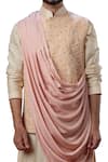 Shop_Yajy By Aditya Jain_White Silk Draped Bundi _Online_at_Aza_Fashions