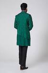 Shop_Yajy By Aditya Jain_Green Silk, Italian Suiting Embroidered Bundi And Kurta Set _at_Aza_Fashions