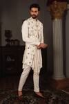 Buy_YAJY by Aditya Jain_Off White Alya Embroidered Bundi Kurta Set_Online_at_Aza_Fashions
