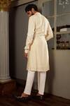 Shop Yajy By Aditya Jain Off White Kurta Silk And Pants Stretch Cotton Thread Dhaya Set at Aza Fashions Shop_Yajy By Aditya Jain_Off White Kurta Silk And Pants Stretch Cotton Thread Dhaya Set _at_Aza_Fashions