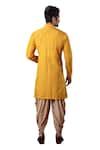 Shop_YAJY by Aditya Jain_Yellow Silk Embroidered Kurta And Dhoti Pant Set _at_Aza_Fashions