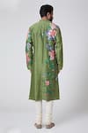 Shop Yajy By Aditya Jain Green Silk Hand Painted Kurta at Aza Fashions Shop_Yajy By Aditya Jain_Green Silk Hand Painted Kurta _at_Aza_Fashions