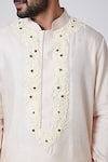 Yajy By Aditya Jain_Pink Silk Embroidered Kurta _Online_at_Aza_Fashions