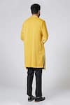 Shop_Yajy By Aditya Jain_Yellow Silk Panelled Kurta _at_Aza_Fashions
