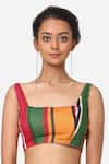 Buy_Yam India_Multi Color Striped Blouse_at_Aza_Fashions