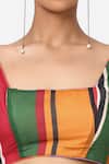 Yam India_Multi Color Striped Blouse_Online_at_Aza_Fashions