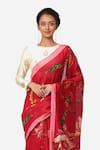 Buy_Yam India_Pink Silk Chanderi Printed Saree  _Online_at_Aza_Fashions