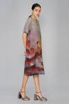 Yavi_Multi Color Cotton V Neck Printed Dress _Online_at_Aza_Fashions