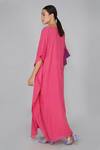 Shop_Yavi_Pink Cotton Jamdani Round Dress  _at_Aza_Fashions