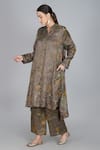 Buy_Yavi_Grey Hand Embroidered Tissue Mandarin Floral Print Tunic  _Online_at_Aza_Fashions