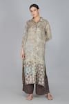 Buy_Yavi_Silver Handwoven Cotton Zari Embroidery Shirt Collar Tunic  _Online_at_Aza_Fashions