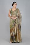 Buy_Yavi_Multi Color Handwoven Cotton Zari Saree  _at_Aza_Fashions