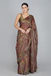 Buy_Yavi_Gold Handwoven Silk Tissue Zari Saree _at_Aza_Fashions