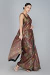 Yavi_Gold Handwoven Silk Tissue Zari Saree _Online_at_Aza_Fashions
