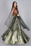 Shop_Yavi_Green Net Embroidered Dupatta _at_Aza_Fashions