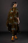 Shop_Yavi_Green Moss Crepe Tropical Shawl Collar Silt Print Jacket _at_Aza_Fashions
