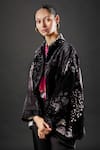 Shop Yavi Black 100% Silk Velvet Floral Open Ciara Embroidered Jacket Online at Aza Fashions Shop_Yavi_Black 100% Silk Velvet Floral Open Ciara Embroidered Jacket _Online_at_Aza_Fashions