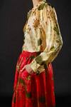 Yavi_Ivory Silk Fawn Floral Print Shirt_at_Aza_Fashions