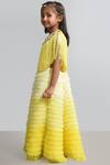 Buy_Lil Angels_Yellow Embellished Cape Skirt Set For Girls_Online_at_Aza_Fashions