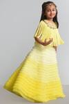 Shop_Lil Angels_Yellow Embellished Cape Skirt Set For Girls_Online_at_Aza_Fashions