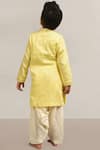 Shop_Lil Angels_Yellow Malai Butter Cotton Embellished Kurta Patiala Set _at_Aza_Fashions