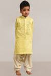 Lil Angels_Yellow Malai Butter Cotton Embellished Kurta Patiala Set _Online_at_Aza_Fashions