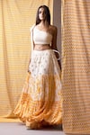 Buy_Yogita Kadam_White Cotton Embroidery Asymmetric One Shoulder Crop Top And Skirt Set For Women_at_Aza_Fashions