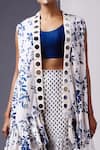 Shop_Yogita Kadam_Blue Jacket And Pant Cotton Crop Top Chanderi Silk Printed & Sharara Set _Online_at_Aza_Fashions