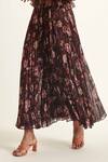 Buy_Pankaj & Nidhi_Brown Chiffon Yolanthe Pleated Skirt_Online_at_Aza_Fashions